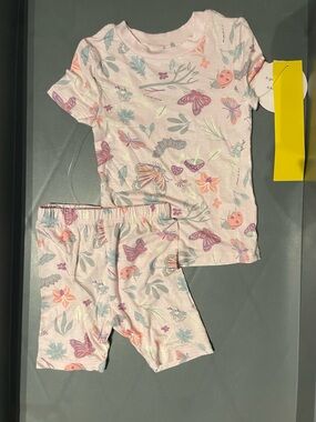 Animal Planet Toddler Girls 2pc Botanicals Butterfly Pajama Set Pink 18M NWT